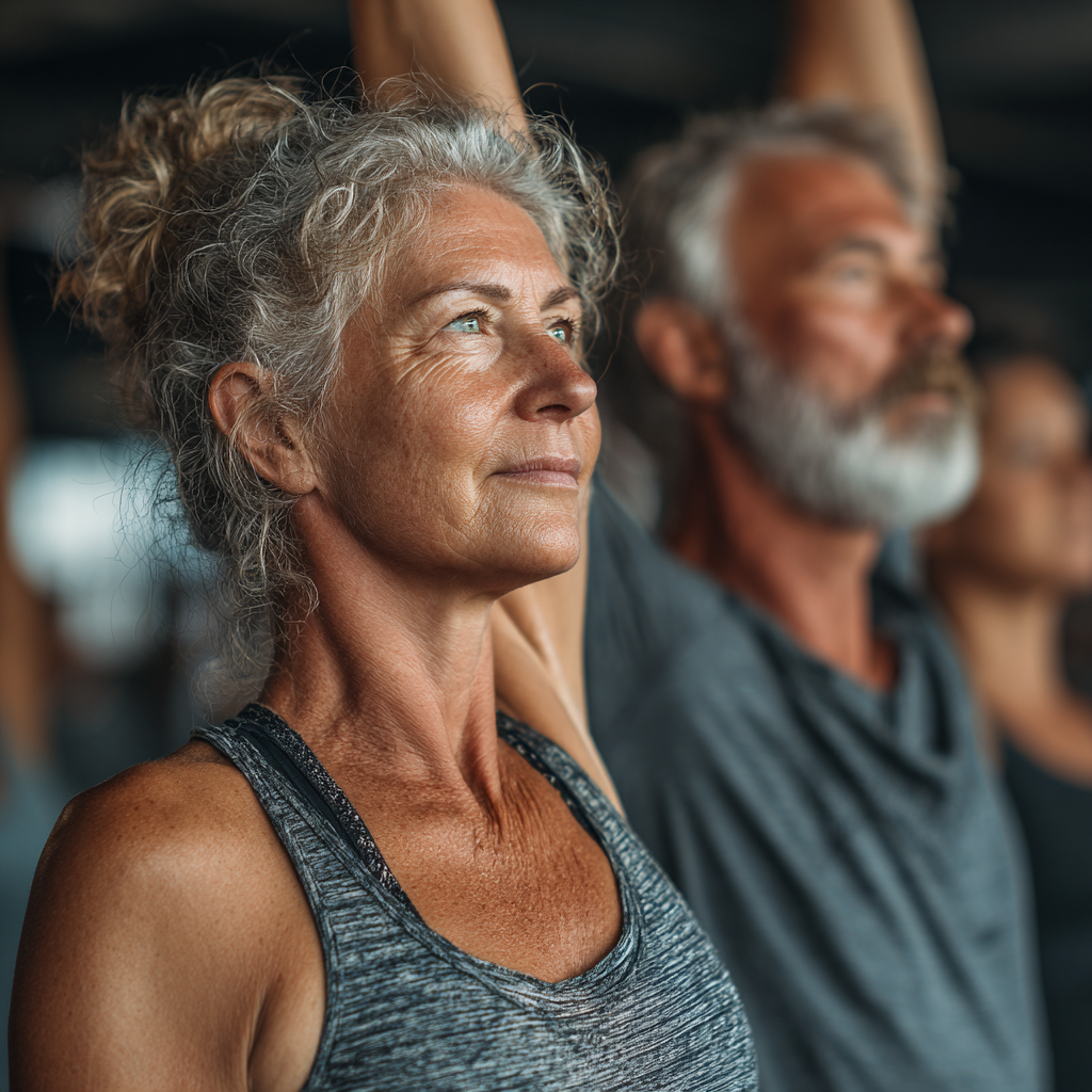 Група людей старшого віку на фітнес-тренуванні